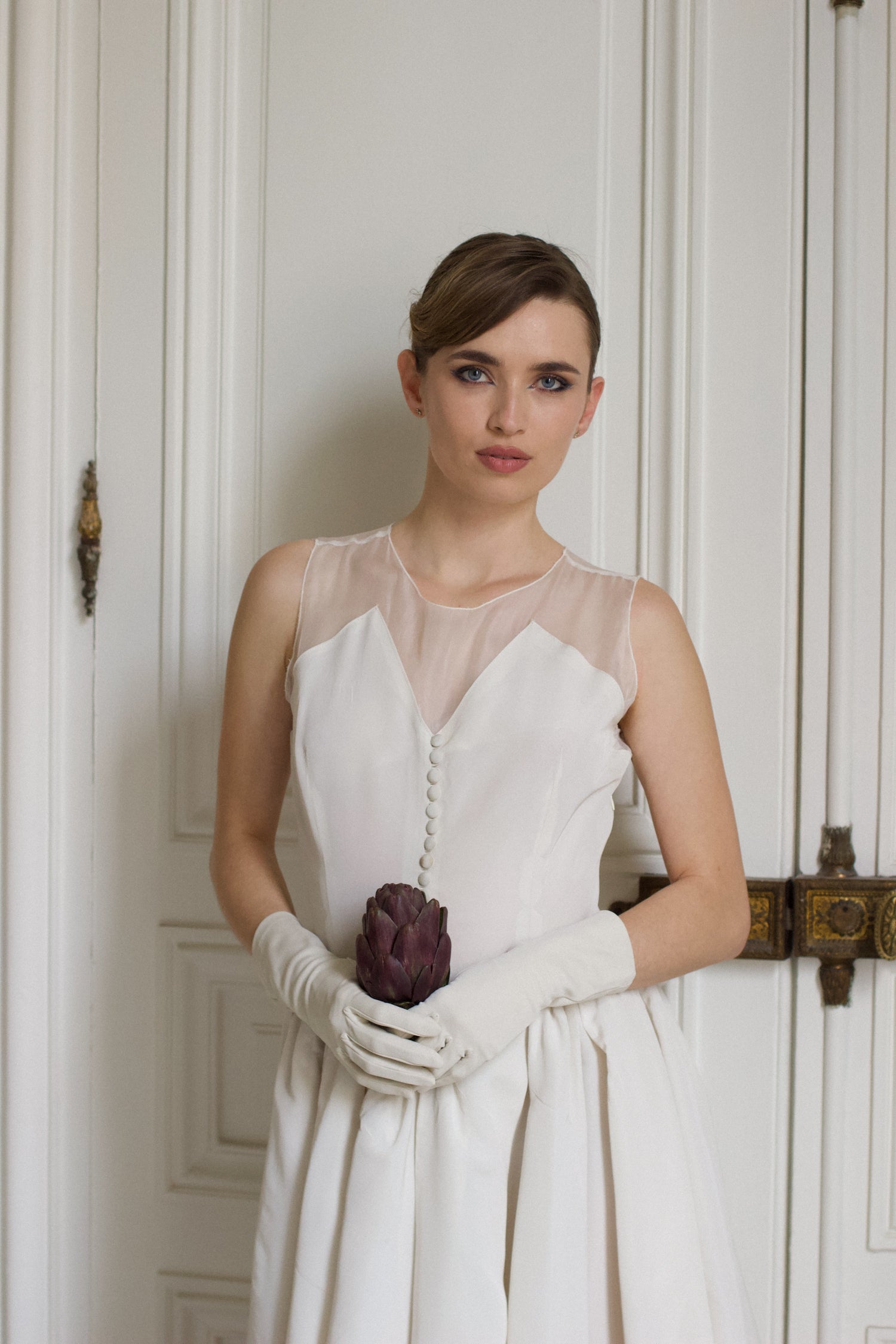 Robe D'été Blanche Vintage Janine Robin - Bretelles - Taille M 38/40 - Coton 100% - Parfait Mariage & Cocktail