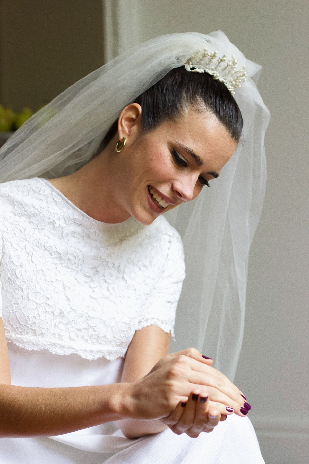 Voile de mariée vintage top